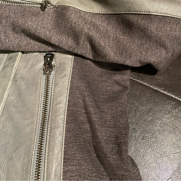 Women Genuine Leather Gray Moto Jacket size XL - Picture 5 of 13